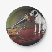 Seine Meisterstimme Vintag Pappteller (Vorderseite)