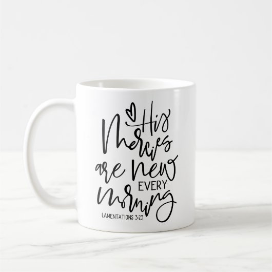 Seine Meriten sind New Scripture Coffee Tasse (Links)