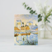 Seine mit dem Pont de Clichy, Vincent van Gogh Postkarte (Stehend Vorderseite)