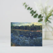 Seine mit einem Ruderboot, Van Gogh Fine Art Postkarte (Stehend Vorderseite)