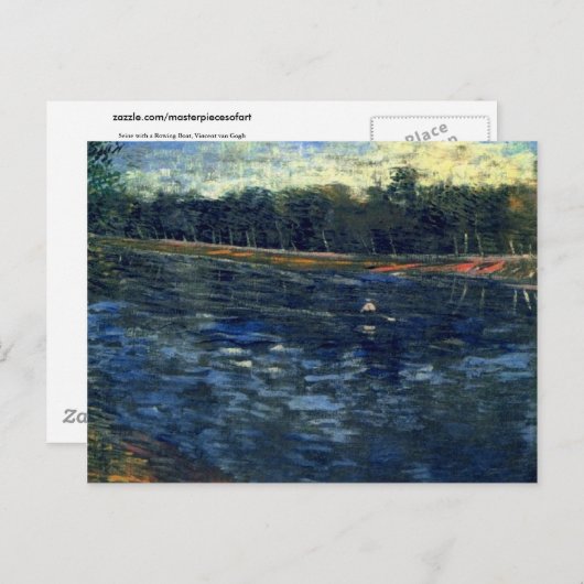 Seine mit einem Ruderboot, Van Gogh Fine Art Postkarte (Vorne/Hinten)