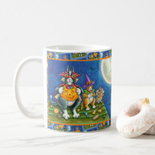 SEINE N' FITZ KATZEN, TRICK ODER BEHANDELN FUNNY H KAFFEETASSE