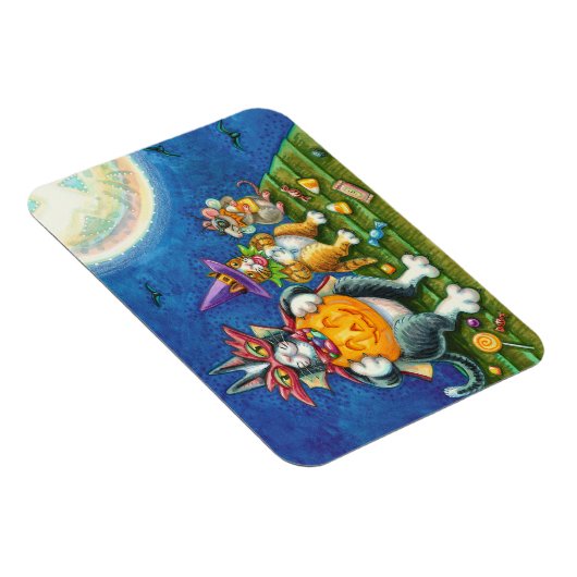 SEINE N' FITZ KATZEN, TRICK ODER BEHANDELN FUNNY H MAGNET (Rechte Seite)