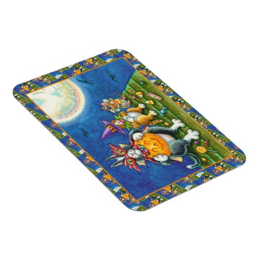 SEINE N' FITZ KATZEN, TRICK ODER BEHANDELN FUNNY H MAGNET (Rechte Seite)