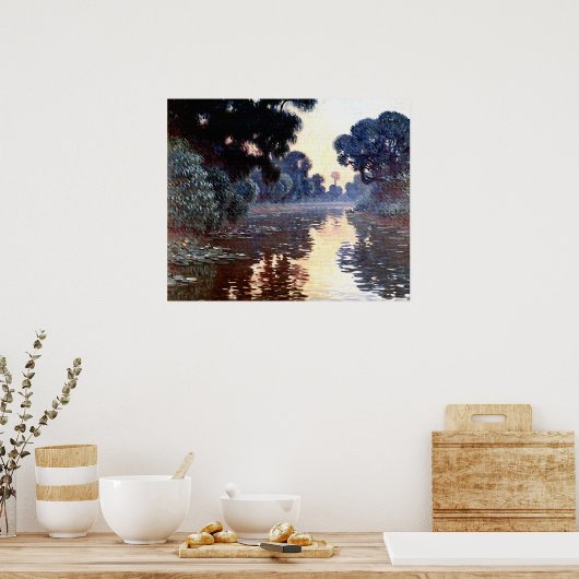 Seine nahe Giverny bei Sonnenaufgang Poster (Küche)