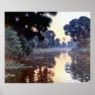 Seine nahe Giverny bei Sonnenaufgang Poster