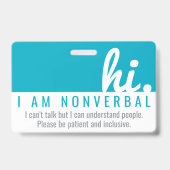 Seine nonverbale Geduld pvc Abzeichen Ausweis (Vorderseite)