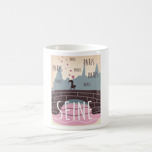 Seine, Paris, Françoise, Reiseplakat Kaffeetasse (Mittel)