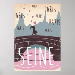 Seine, Paris, Françoise, Reiseplakat Poster