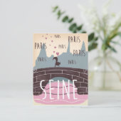 Seine, Paris, Françoise, Reiseplakat Postkarte (Stehend Vorderseite)