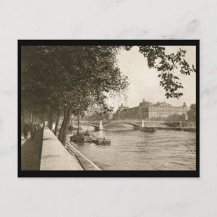 Seine, Paris, Frankreich Vintag Postkarte