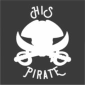 SEINE Piraten, Weißer Kreuz-Skull & Schwertaufkleb Aufkleber (Vorderseite)