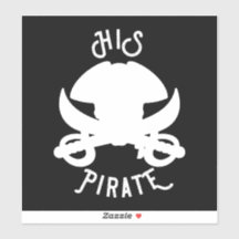 SEINE Piraten, Weißer Kreuz-Skull & Schwertaufkleb