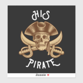 SEINE Piraterie Vintager Schädel und Schwert Schwa Aufkleber