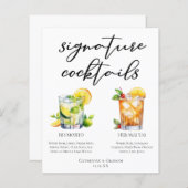 Seine Rum Signature Cocktails Hochzeitsmenü (Vorne/Hinten)