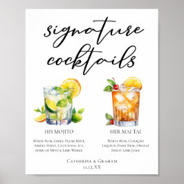 Seine Rum Signature Cocktails Hochzeitsmenü Poster
