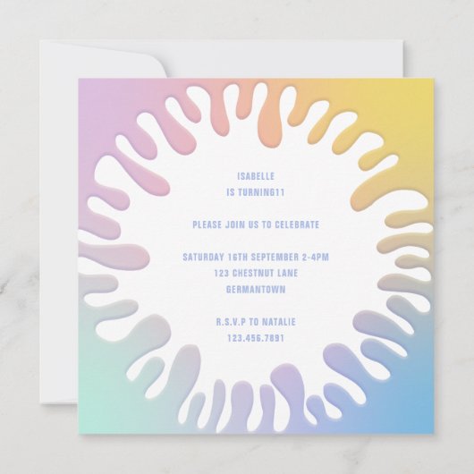 "seine schlanke Zeit Regenbogen platschen Geburtst (Rückseite)