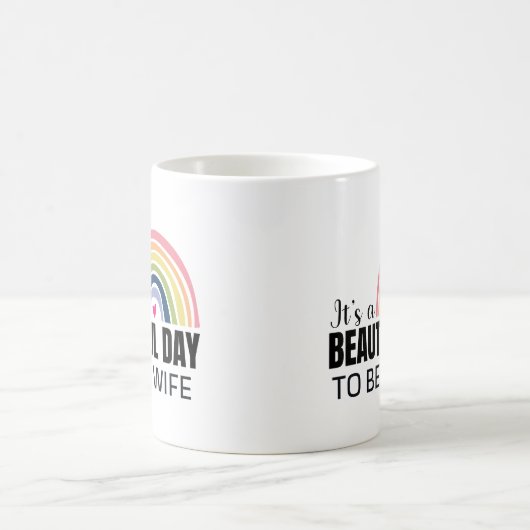 Seine schöne Ehefrau Rainbow Coffee Tasse (Mittel)