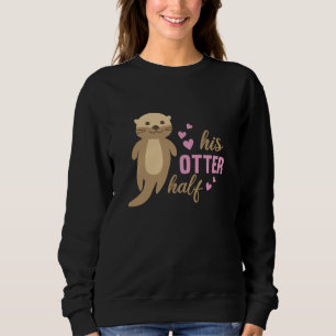 Seine schönere halbe süße Otter-Liebe Herz Sweatshirt