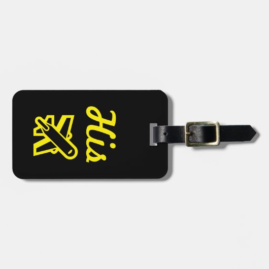Seine schwarz-gelbe Gepäckmarke Gepäckanhänger (Vorderseite horizontal)
