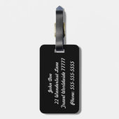 Seine Schwarz-Weiß-Gepäckmarke Gepäckanhänger (Rückseite vertikal)