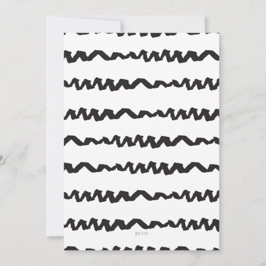 Seine Schwarz-weiße A Boy Baby Shower Typografie Einladung (Rückseite)