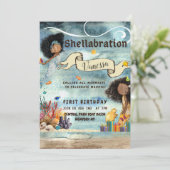 Seine Shellabration Birthday Einladungskarte (Stehend Vorderseite)