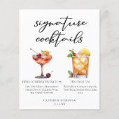 Seine sommerliche Hochzeitssignatur Cocktails Menu (Vorderseite)