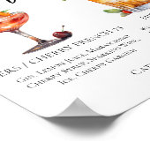 Seine sommerliche Hochzeitssignatur Cocktails Menu Poster (Ecke)