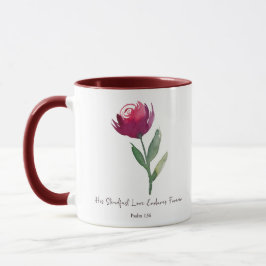 Seine standhafte Liebe Aquarell-rote Rose Tasse