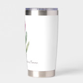 Seine standhafte Liebe Aquarell-rote Rose Thermobecher (Rückseite)