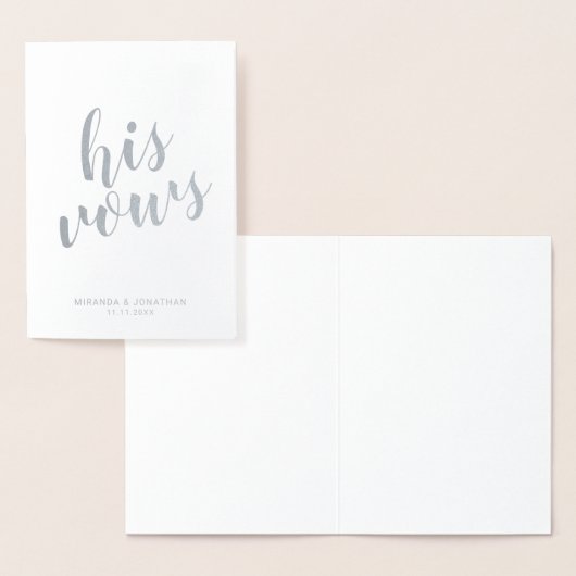 'Seine Stimme' Elegante Hochzeitssängerinnen Silbe Folienkarte (Anzeige)