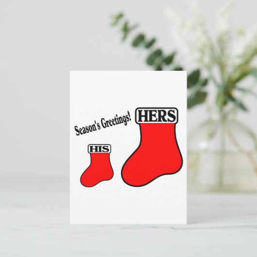 Seine Strümpfe Postkarte (Stehend Vorderseite)