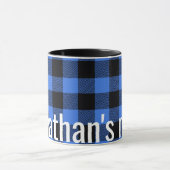 Seine Tasse Simple Blue Black Buffalo Kariert (Zentrum)