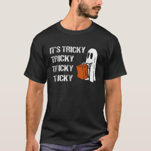 Seine tricky Ghost Boo Funny Halloween Mens Womens T-Shirt
