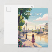 Seine-Ufer Frankreich Postkarte (Vorne/Hinten)