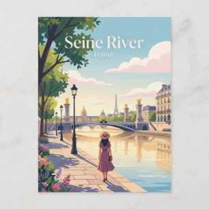 Seine-Ufer Frankreich Postkarte