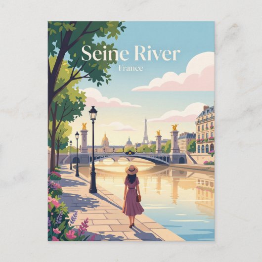 Seine-Ufer Frankreich Postkarte (Vorderseite)