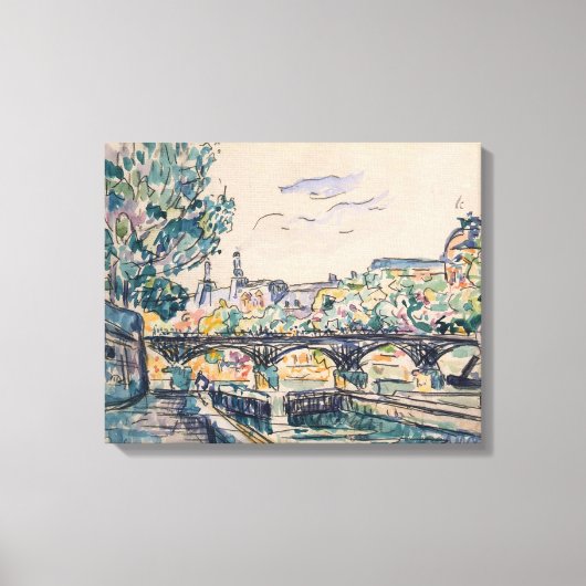 Seine Ufer in der Nähe der Pont des Arts Leinwanddruck (Vorderseite)