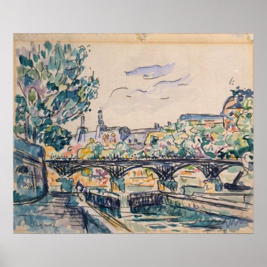 Seine Ufer in der Nähe der Pont des Arts Poster (Vorne)