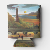 Seine und der Eiffelturm im Sonnenuntergang Dosenkühler (Rückseite)