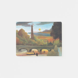 Seine und der Eiffelturm im Sonnenuntergang Post-it Klebezettel