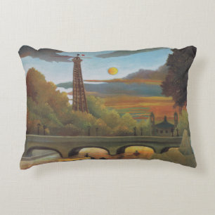 Seine und Eiffelturm bei Sunset by Henri Rousseau Dekokissen