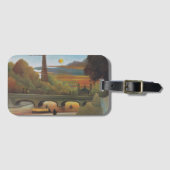 Seine und Eiffelturm bei Sunset by Henri Rousseau Gepäckanhänger (Vorderseite (Horizontal))