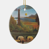 Seine und Eiffelturm bei Sunset by Henri Rousseau Keramikornament (Rechts)