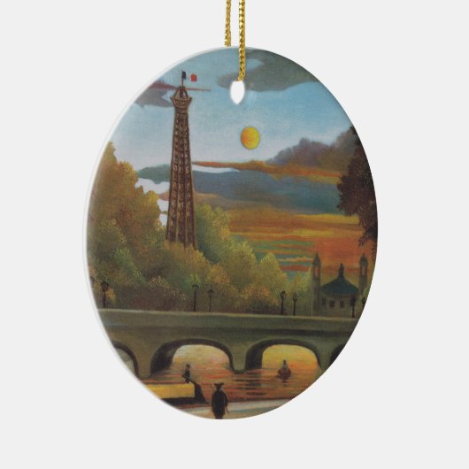 Seine und Eiffelturm bei Sunset by Henri Rousseau Keramikornament (Rechts)