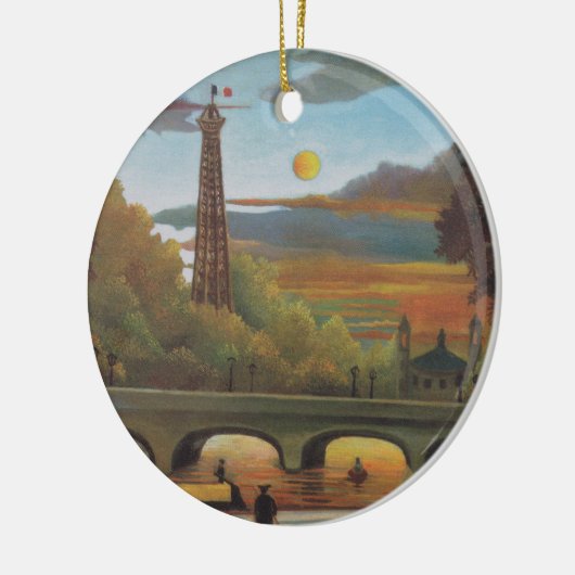 Seine und Eiffelturm bei Sunset by Henri Rousseau Keramikornament (Links)