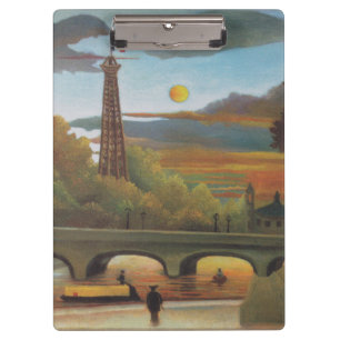 Seine und Eiffelturm bei Sunset by Henri Rousseau Klemmbrett
