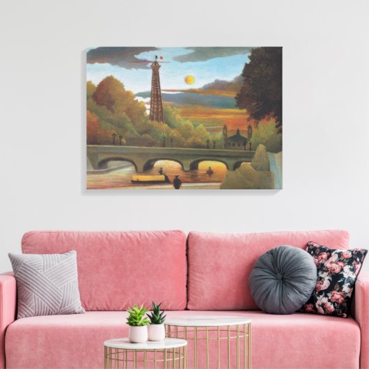 Seine und Eiffelturm bei Sunset by Henri Rousseau Leinwanddruck (Insitu (Wohnzimmer))