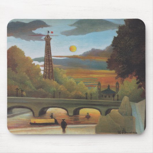 Seine und Eiffelturm bei Sunset by Henri Rousseau Mousepad (Vorne)